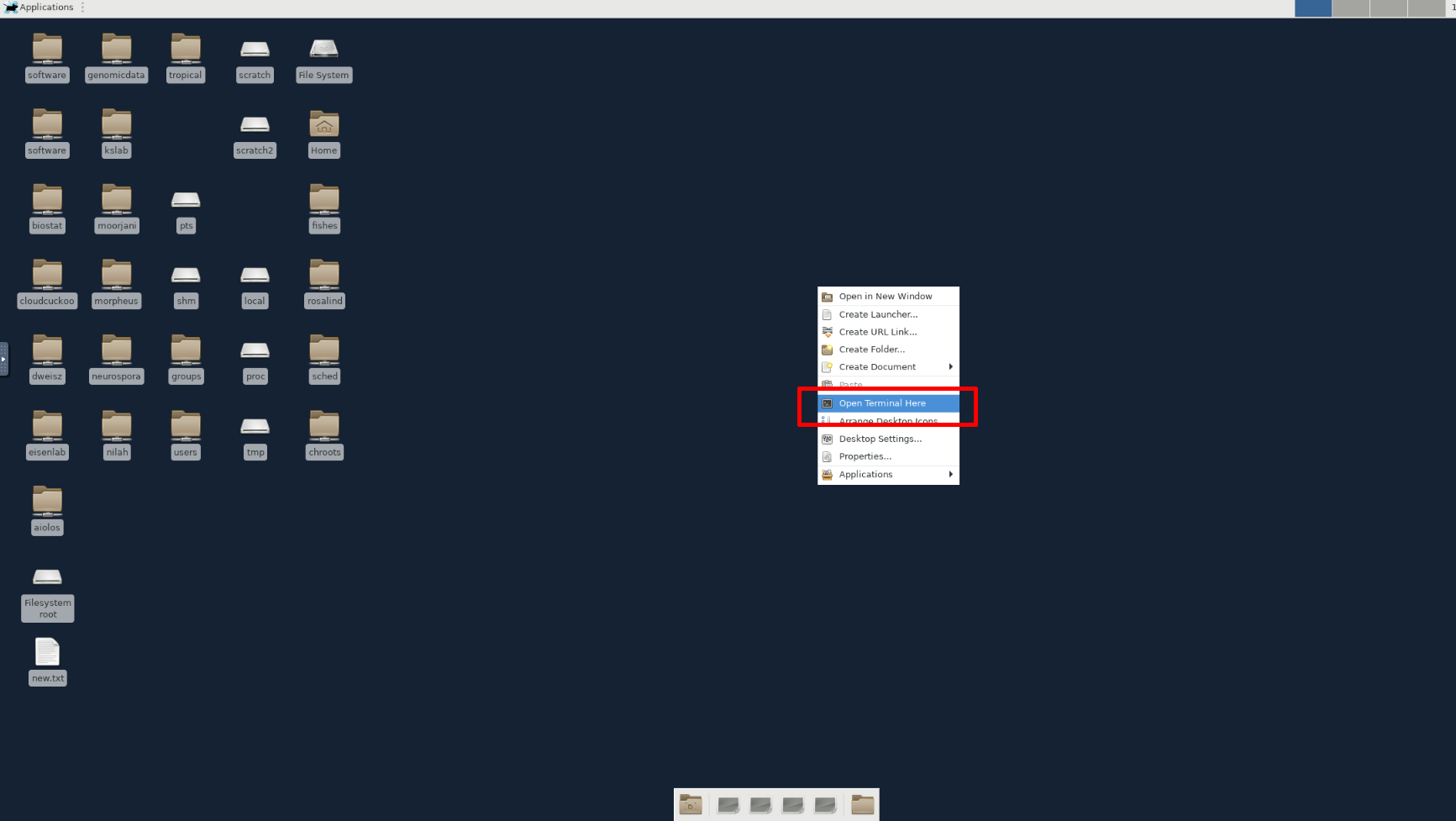 Screenshot: OOD Desktop - Open Terminal