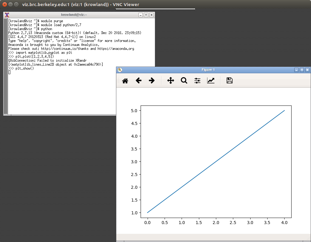 Python matplotlib commands and window